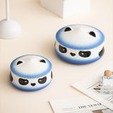 Adorable Panda Ashtray with Lid Ceramic Cute Cool Pottery Porcelain Ash Tray Covered Lidded Smokeless Windproof Portable