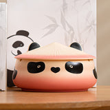 Adorable Panda Ashtray with Lid Ceramic Cute Cool Pottery Porcelain Ash Tray Covered Lidded Smokeless Windproof Portable