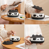 Adorable Panda Ashtray with Lid Ceramic Cute Cool Pottery Porcelain Ash Tray Covered Lidded Smokeless Windproof Portable