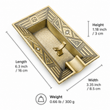 Art Deco metal cigar ashtray size guide with dimensions and weight