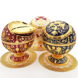 Ashtray with Flip Lid and Rose Carving