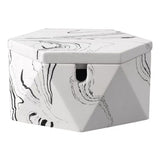 hexagon cement ashtray with lid white marble pattern modern decorative ashtray