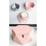 pink hexagon ashtray with lid top view decorative home decor piece