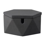 dark gray hexagon ashtray modern cement ashtray closed lid