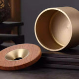 Brass Ashtray for Cigarettes Rosewood or Ebony Funnel Lid Cool Cute Ash Tray Windproof Smokeless Lidded Covered
