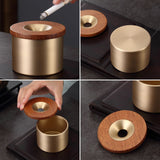 Brass Ashtray for Cigarettes Rosewood or Ebony Funnel Lid Cool Cute Ash Tray Windproof Smokeless Lidded Covered
