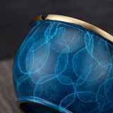 Brass Ashtray with Lid Luxury Design Ocean Blue