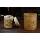 Car Ashtray with Lid Bamboo cool rustic covered lidded smokeless outdoor ash tray