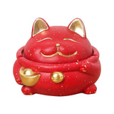 Cat Ashtray with Lid Cement Red Black Windproof Smokeless Lidded Covered Cute Cool Ash tray