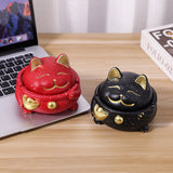 Cat Ashtray with Lid Cement Red Black Windproof Smokeless Lidded Covered Cute Cool Ash tray