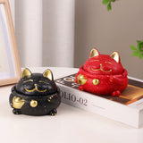 Cat Ashtray with Lid Cement Red Black Windproof Smokeless Lidded Covered Cute Cool Ash tray