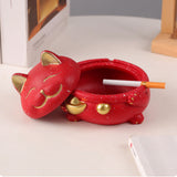 Cat Ashtray with Lid Cement Red Black Windproof Smokeless Lidded Covered Cute Cool Ash tray