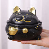 Cat Ashtray with Lid Cement Red Black Windproof Smokeless Lidded Covered Cute Cool Ash tray