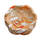 Sunset marble flower shaped ceramic ashtray with orange stone-inspired pattern