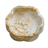 Sandstone marble flower shaped ceramic ashtray with warm beige stone pattern