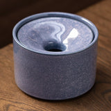 Ceramic Ashtray with Funnel Lid Windproof Covered Lidded Smokeless Ash Tray Purple