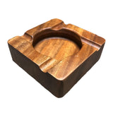 Cigar Ashtray Cool Solid Walnut Wood Rustic Minimalist Ash Tray Square Cigarette