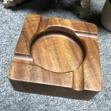 Cigar Ashtray Cool Solid Walnut Wood Rustic Minimalist Ash Tray Square Cigarette