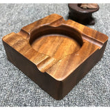 Cigar Ashtray Cool Solid Walnut Wood Rustic Minimalist Ash Tray Square Cigarette