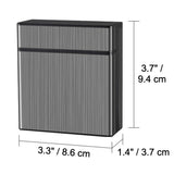 Size chart of large-capacity cigarette case with dimensions