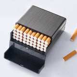Open hard cigarette case showing cigarettes stored inside