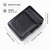 Black PU leather cigarette lighter case with 4.2 × 2.9 × 1.3 inch dimensions and 48 g weight.