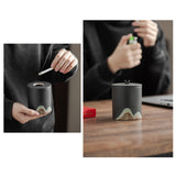 Cool Ashtray with Lid for Outdoor Porch Ceramic windproof smokeless ash tray