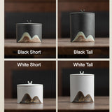 Cool Ashtray with Lid for Outdoor Porch Ceramic windproof smokeless ash tray