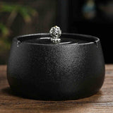 Cool Outdoor Ashtray for Patio with Lid Ceramic Cute Lidded Covered Smokeless Ash Tray