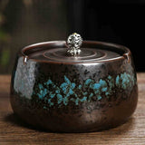 Cool Outdoor Ashtray for Patio with Lid Ceramic Cute Lidded Covered Smokeless Ash Tray