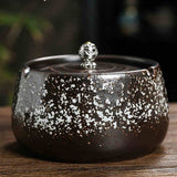Cool Outdoor Ashtray for Patio with Lid Ceramic Cute Lidded Covered Smokeless Ash Tray