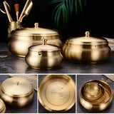 Copper Outdoor Ashtray with Lid Cool Covered Lidded Smokeless Windproof Ash Tray