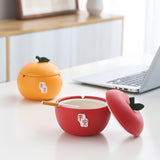 Covered Ashtray Apple Orange Ceramic Ash Tray Smokeless Windproof Cool Cute Home Decor