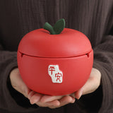 Covered Ashtray Apple Ceramic Ash Tray Smokeless Windproof Cool Cute Home Decor