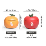 Covered Ashtray Apple Orange Ceramic Ash Tray Smokeless Windproof Cool Cute Home Decor