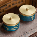 Covered Brass Ashtray Windproof Lidded Smokeless Ash Tray with Lid