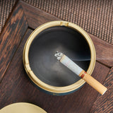Covered Brass Ashtray Windproof Lidded Smokeless Ash Tray with Lid