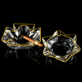 Crystal Glass Ashtray Extra Large Cool Outdoor Ash Tray Heavy Cigarette Cigar