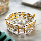 Crystal Glass Ashtray for Indoor and Outdoor Use