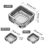 Crystal Glass Square Ashtray Minimalist Ash Tray Dimension