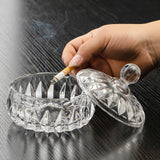 Cute Glass Ashtray with Lid Smokeless Covered Lidded Ash Tray Windproof