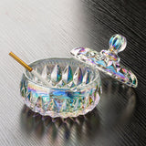 Cute Glass Ashtray with Lid Smokeless Covered Lidded Ash Tray Windproof