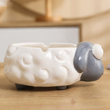 Cute Lamb Ashtray Cool Ceramic Animal Ash Tray Minimalist White