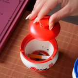 Cute Lidded Ashtray Resin Lovely Duck Couple Covered Ash Tray with Lid