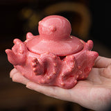 Ceramic Octopus Ashtray with Lid Handmade Smokeless Decorative Cigarette Ash Tray