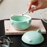 Feature image showing cute ceramic ashtray with removable lid