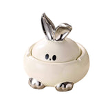 Cute Rabbit Ashtray with Lid Ceramic Cool Covered Lidded Smokeless Windproof Ash Tray Home Decor