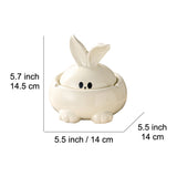 Cute Rabbit Ashtray with Lid Ceramic Cool Covered Lidded Smokeless Windproof Ash Tray Home Decor