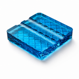 Sapphire Blue crystal glass cigar rest with faceted finish for stylish cigar display