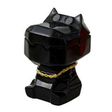 Black dizzy hippo ceramic ashtray with lid and gold tone necklace